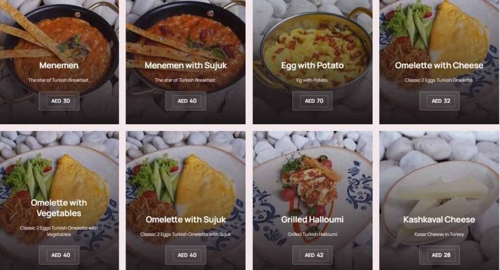 The Turkish Village Restaurant Dubai Menu